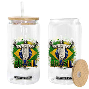 Latin Pride Christ The Redeemer Graphic Glass Can Brazilian Football 2026