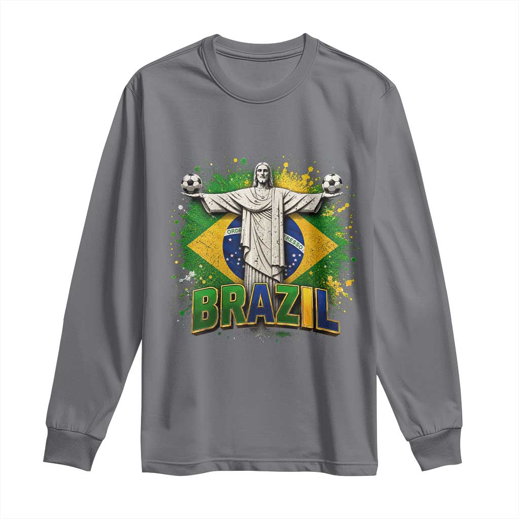 Latin Pride Christ The Redeemer Graphic Long Sleeve Shirt Brazilian Football 2026