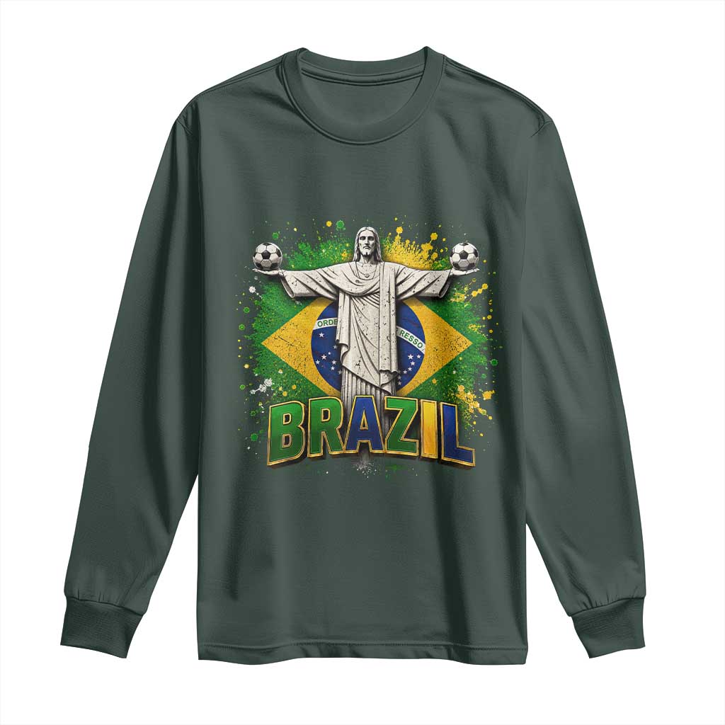 Latin Pride Christ The Redeemer Graphic Long Sleeve Shirt Brazilian Football 2026