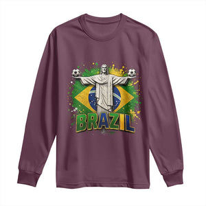 Latin Pride Christ The Redeemer Graphic Long Sleeve Shirt Brazilian Football 2026