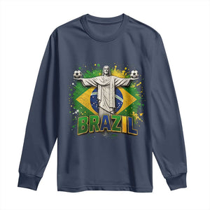 Latin Pride Christ The Redeemer Graphic Long Sleeve Shirt Brazilian Football 2026