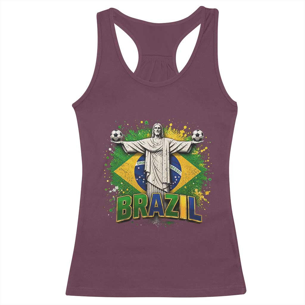 Latin Pride Christ The Redeemer Graphic Racerback Tank Top Brazilian Football 2026