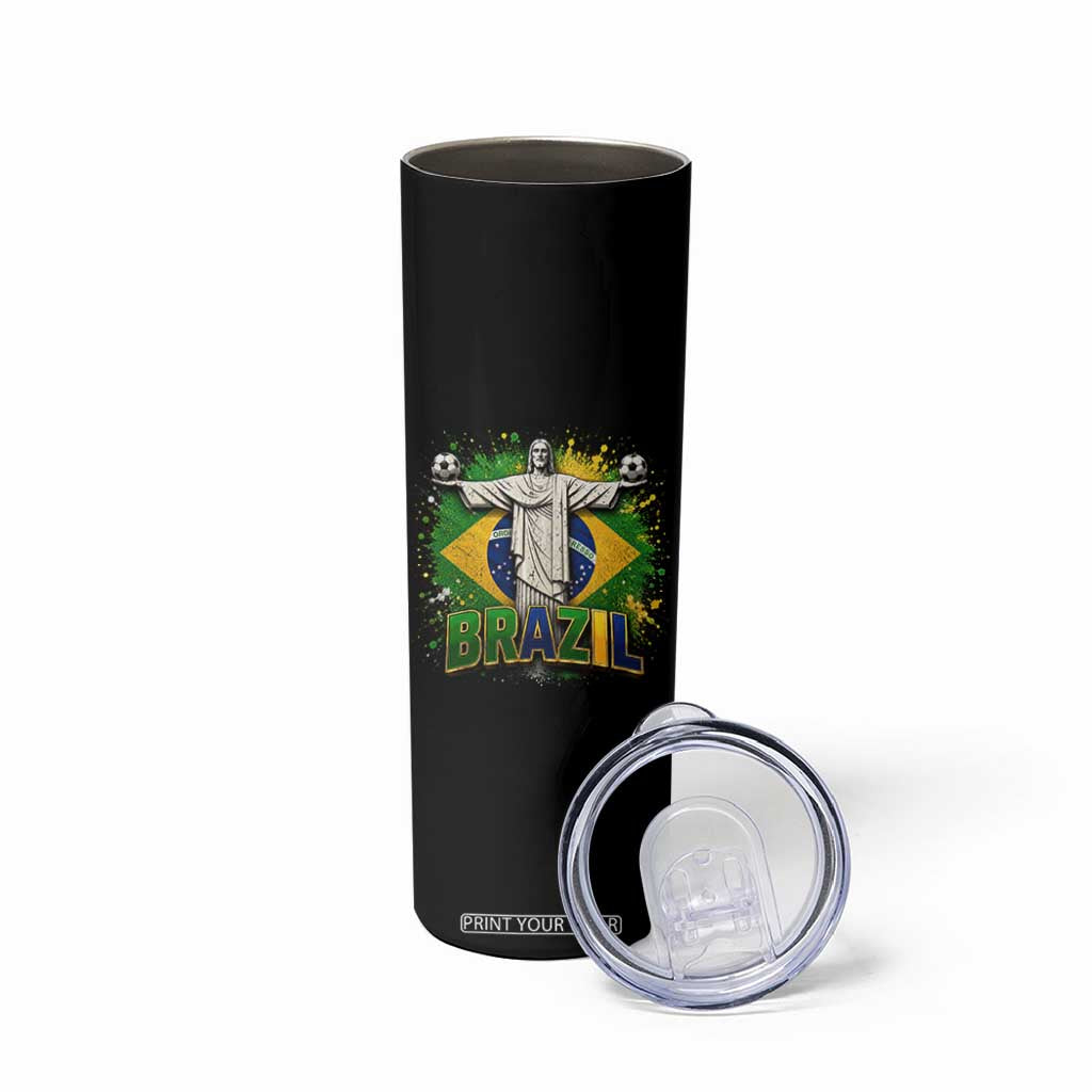 Latin Pride Christ The Redeemer Graphic Skinny Tumbler Brazilian Football 2026