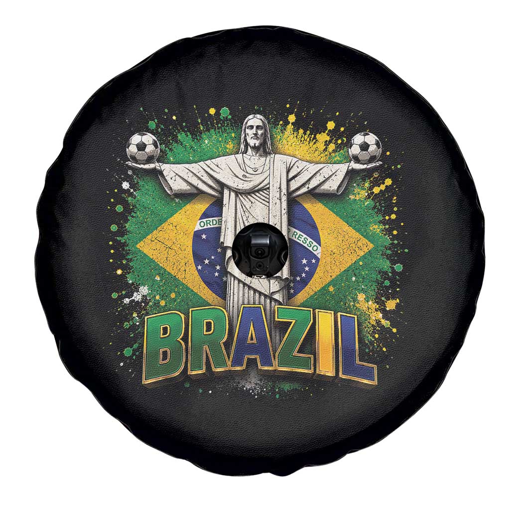 Latin Pride Christ The Redeemer Graphic Spare Tire Cover Brazilian Football 2026