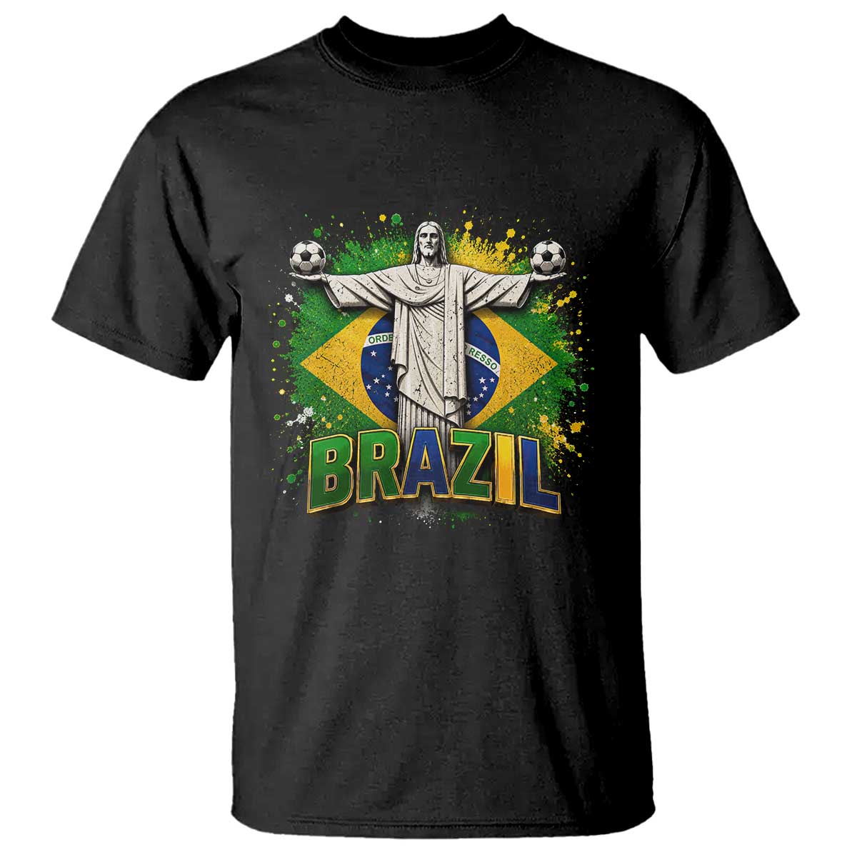 Latin Pride Christ The Redeemer Graphic T Shirt Brazilian Football 2026