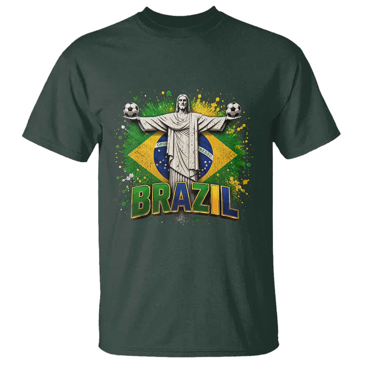 Latin Pride Christ The Redeemer Graphic T Shirt Brazilian Football 2026