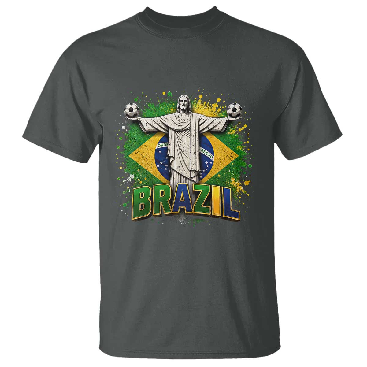 Latin Pride Christ The Redeemer Graphic T Shirt Brazilian Football 2026