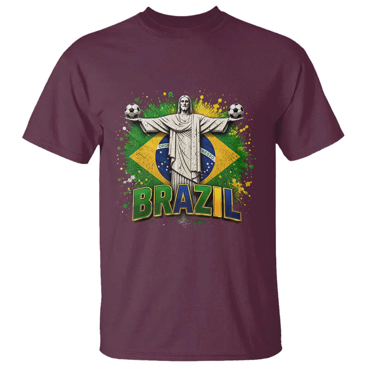 Latin Pride Christ The Redeemer Graphic T Shirt Brazilian Football 2026