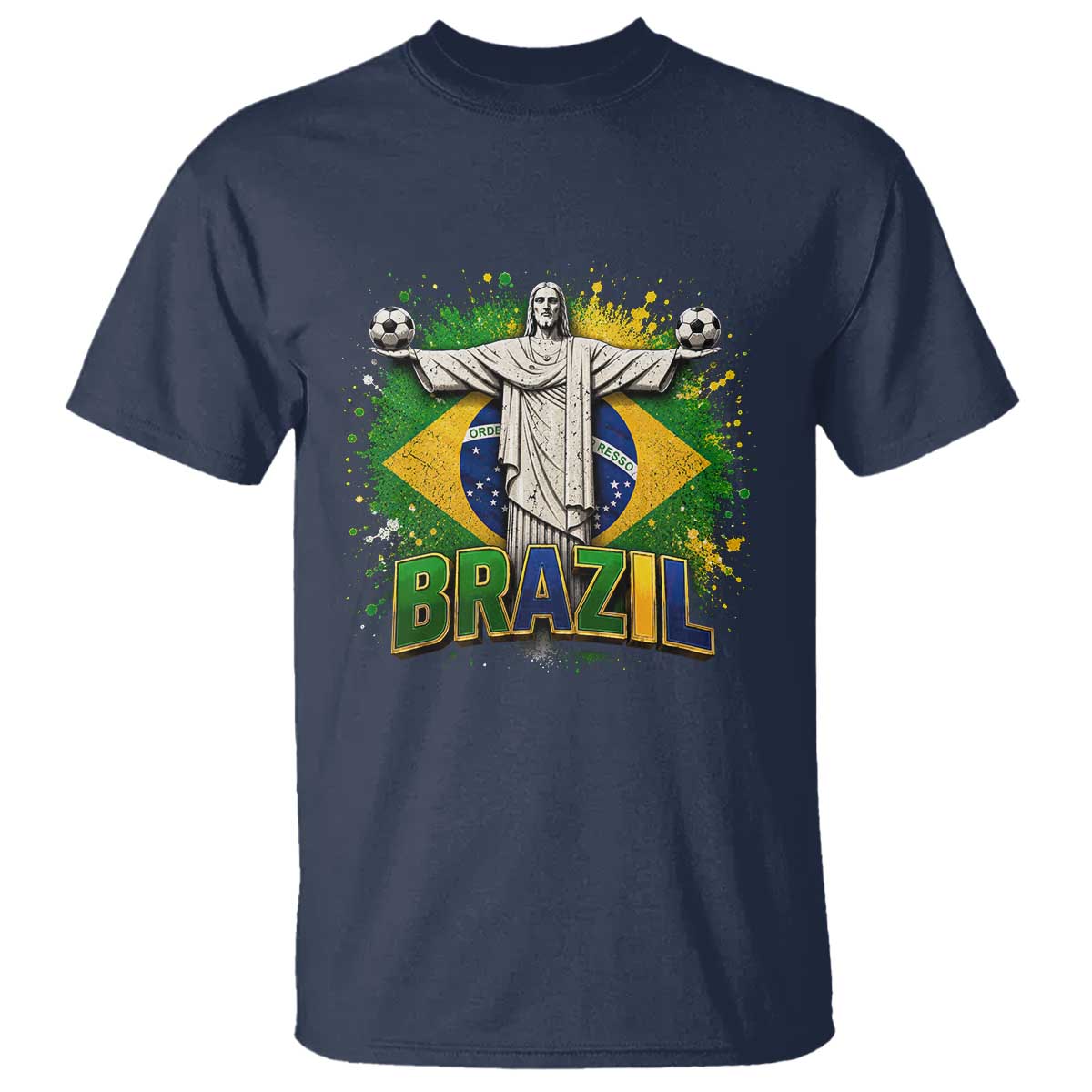 Latin Pride Christ The Redeemer Graphic T Shirt Brazilian Football 2026