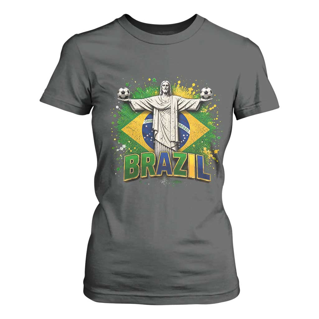 Latin Pride Christ The Redeemer Graphic T Shirt For Women Brazilian Football 2026