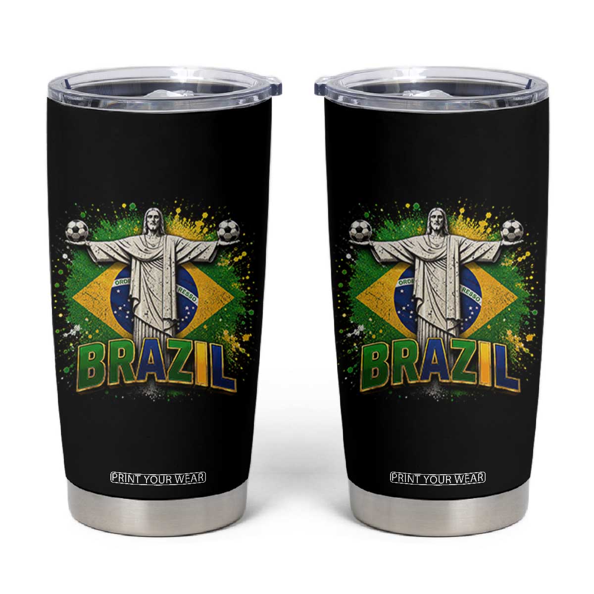 Latin Pride Christ The Redeemer Graphic Tumbler Cup Brazilian Football 2026