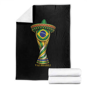 Brazil Football Supporter Gift Throw Blanket Vai Brasil