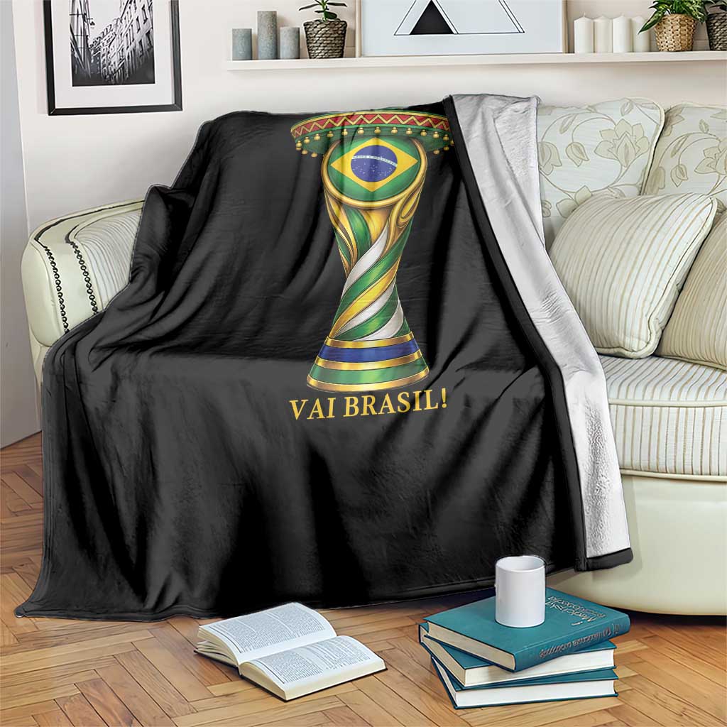 Brazil Football Supporter Gift Throw Blanket Vai Brasil