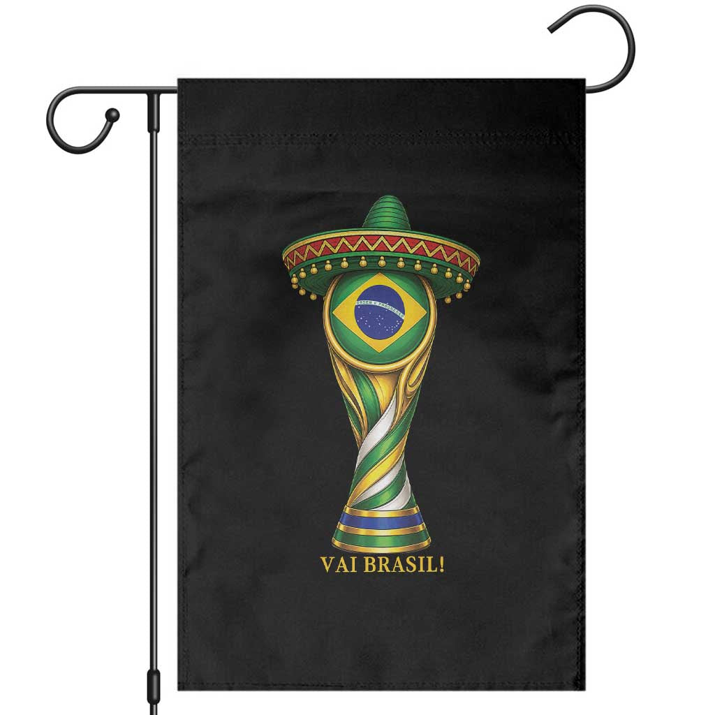 Brazil Football Supporter Gift Garden Flag Vai Brasil TS12 Black Print Your Wear