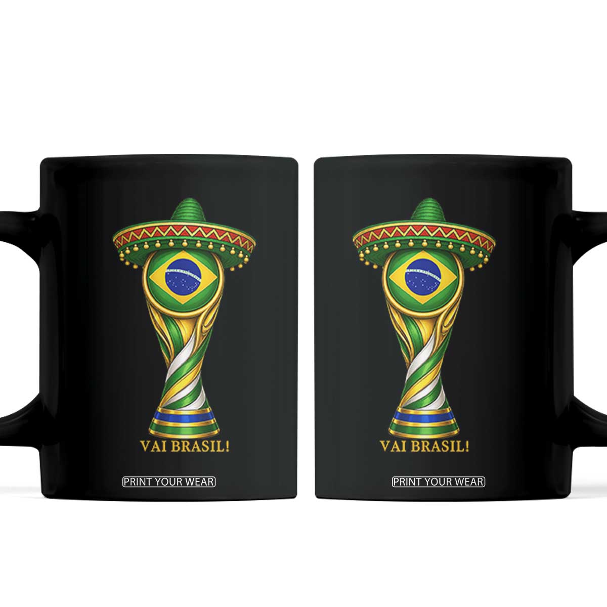 Brazil Football Supporter Gift Coffee Mug Vai Brasil