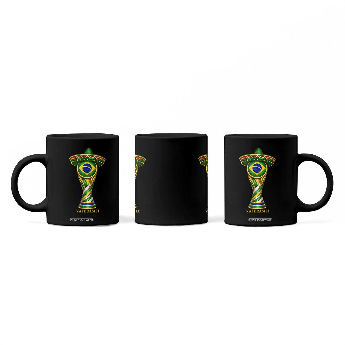 Brazil Football Supporter Gift Coffee Mug Vai Brasil