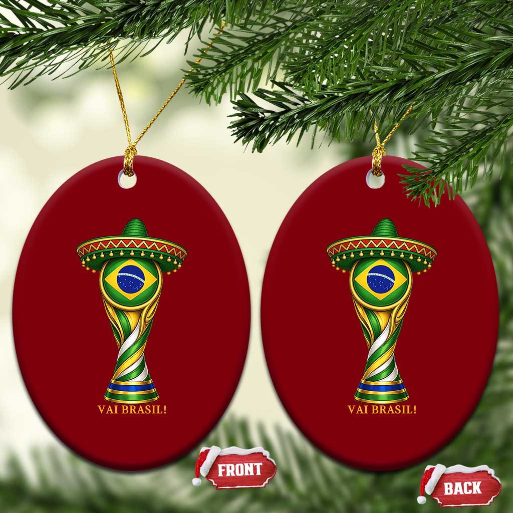 Brazil Football Supporter Gift Ceramic Ornament Vai Brasil