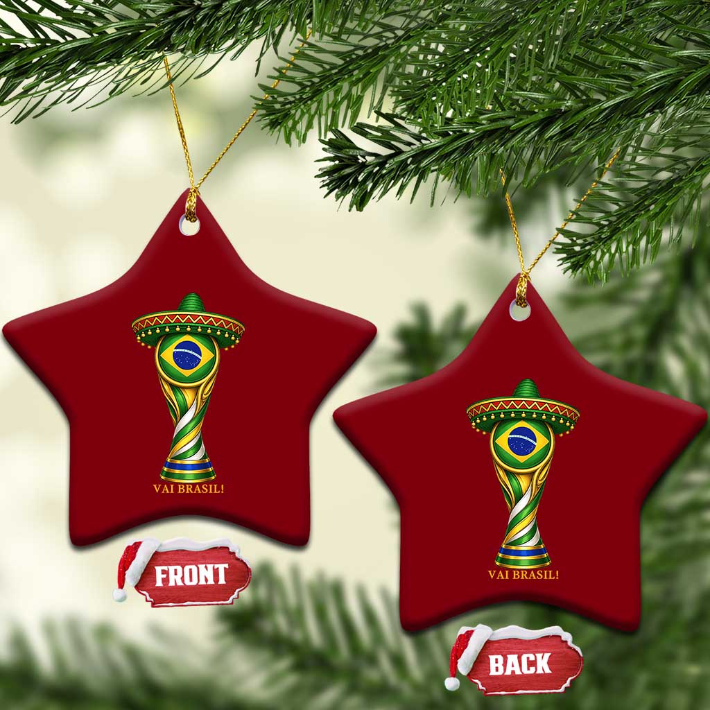 Brazil Football Supporter Gift Ceramic Ornament Vai Brasil