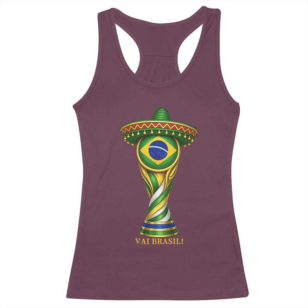 Brazil Football Supporter Gift Racerback Tank Top Vai Brasil