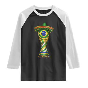 Brazil Football Supporter Gift Raglan Shirt Vai Brasil