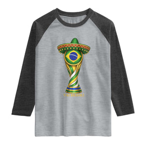 Brazil Football Supporter Gift Raglan Shirt Vai Brasil