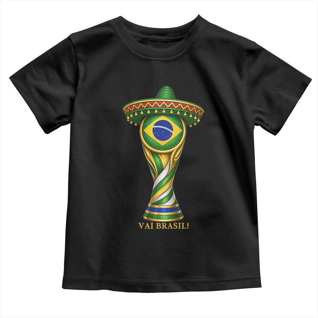 Brazil Football Supporter Gift Toddler T Shirt Vai Brasil TS12 Black Print Your Wear