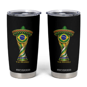 Brazil Football Supporter Gift Tumbler Cup Vai Brasil