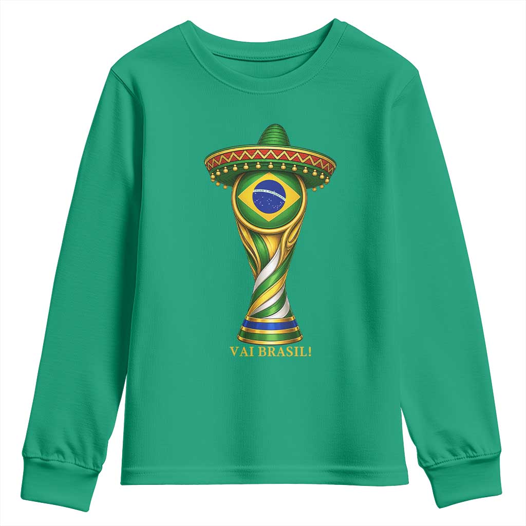 Brazil Football Supporter Gift Youth Sweatshirt Vai Brasil