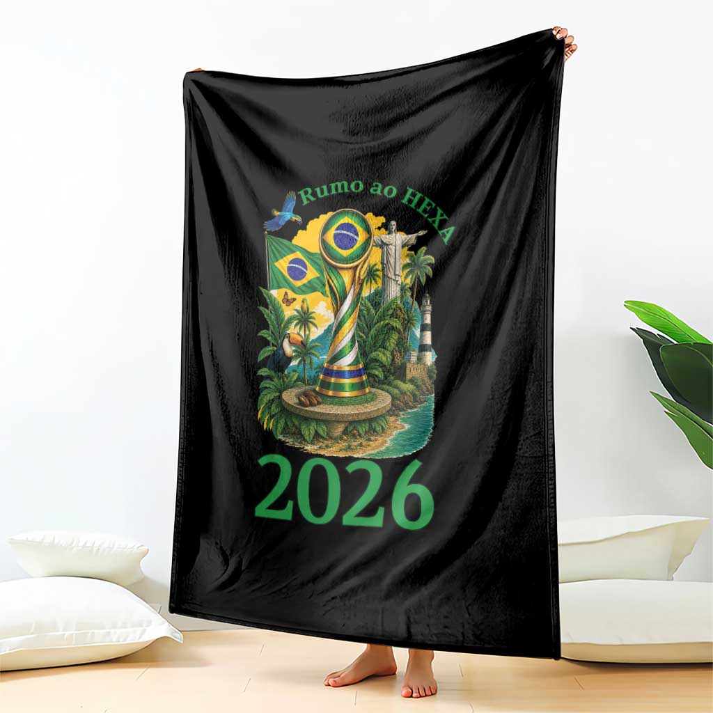 Rumo Ao Hexa Throw Blanket Brazil Soccer Fan 2026 Graphic