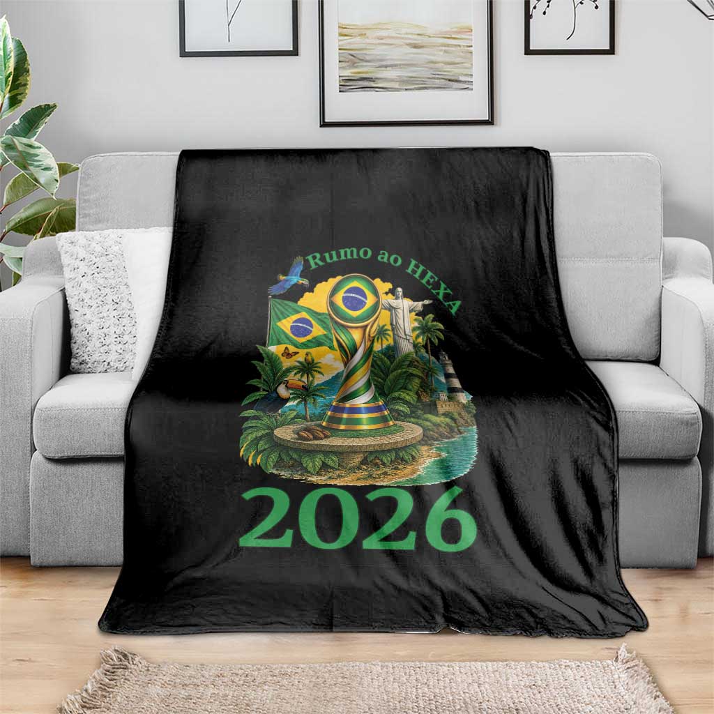 Rumo Ao Hexa Throw Blanket Brazil Soccer Fan 2026 Graphic