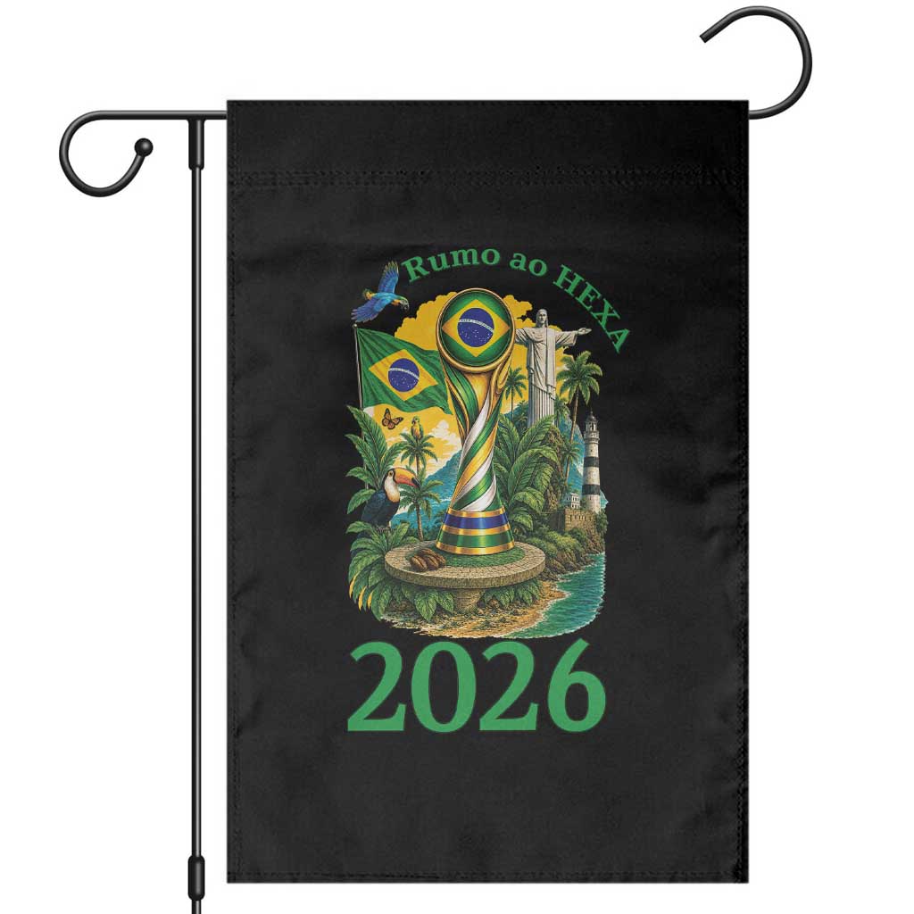 Rumo Ao Hexa Garden Flag Brazil Soccer Fan 2026 Graphic TS12 Black Print Your Wear