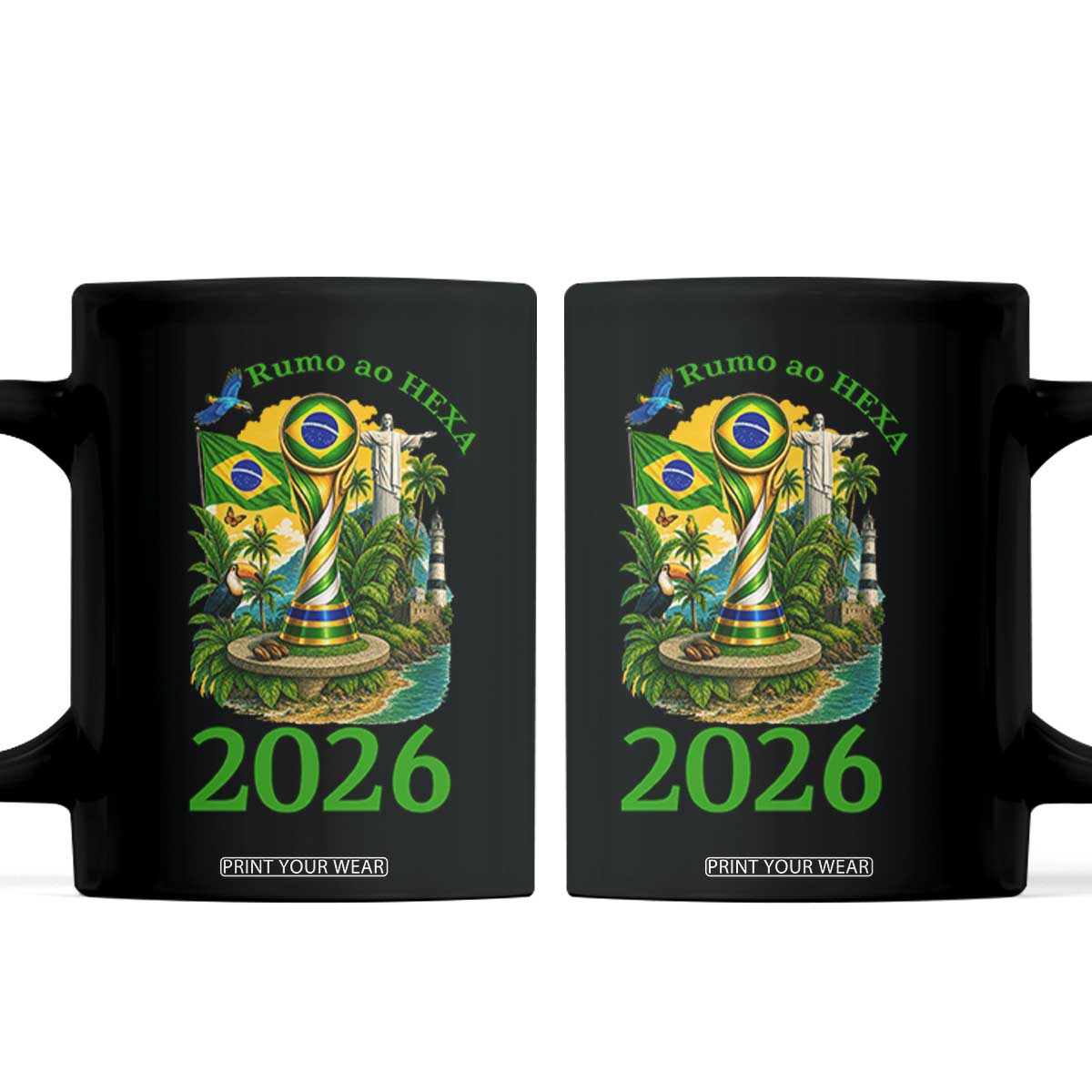 Rumo Ao Hexa Coffee Mug Brazil Soccer Fan 2026 Graphic