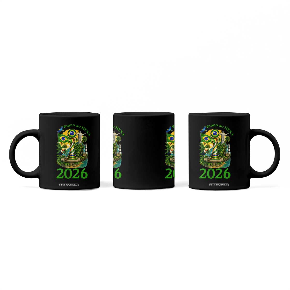 Rumo Ao Hexa Coffee Mug Brazil Soccer Fan 2026 Graphic