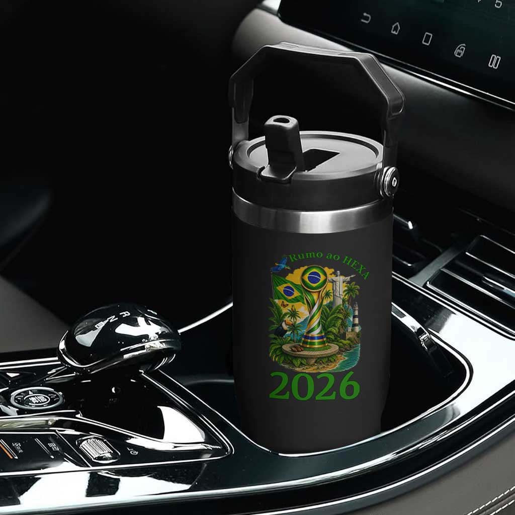 Rumo Ao Hexa Flip Straw Tumbler Brazil Soccer Fan 2026 Graphic