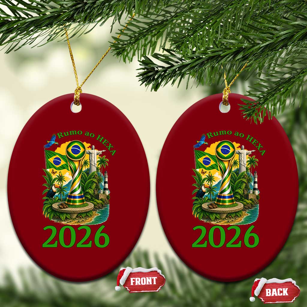 Rumo Ao Hexa Ceramic Ornament Brazil Soccer Fan 2026 Graphic