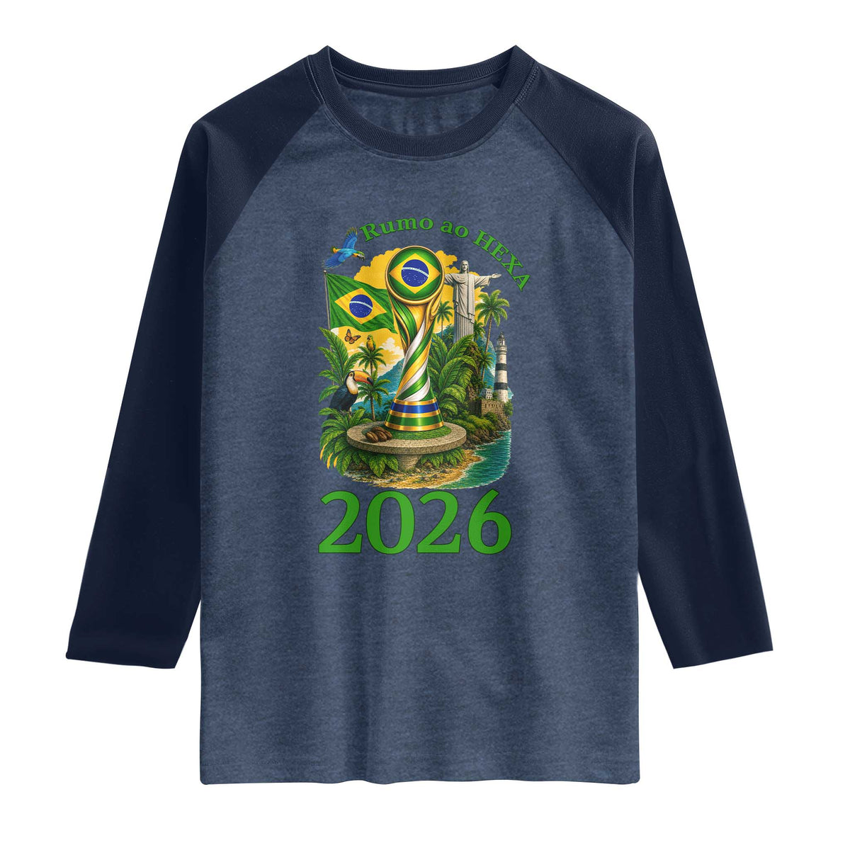 Rumo Ao Hexa Raglan Shirt Brazil Soccer Fan 2026 Graphic