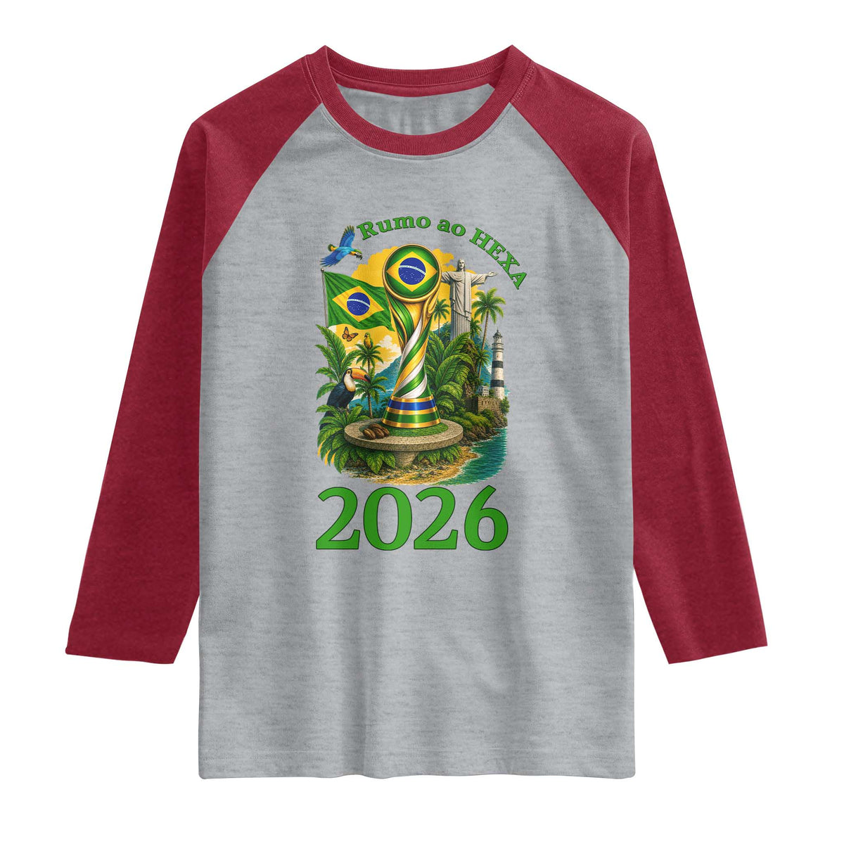 Rumo Ao Hexa Raglan Shirt Brazil Soccer Fan 2026 Graphic