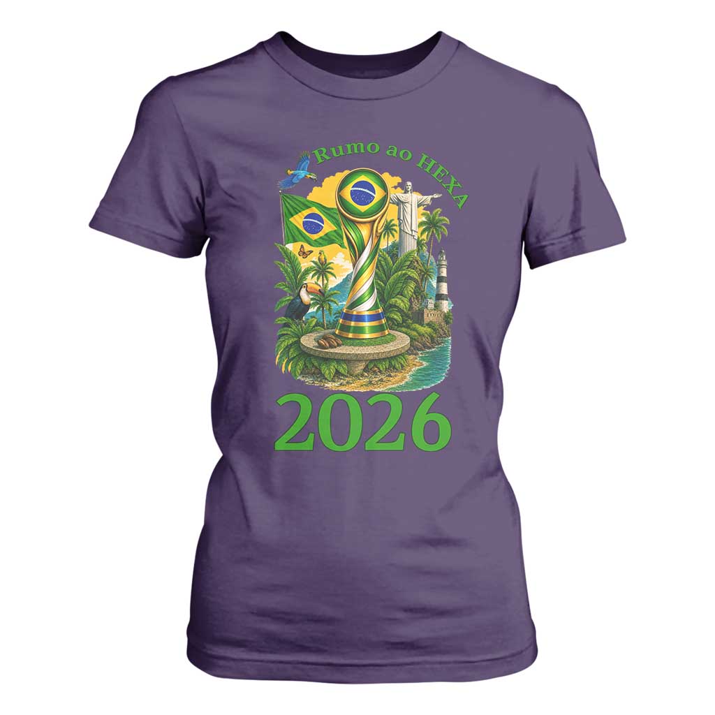 Rumo Ao Hexa T Shirt For Women Brazil Soccer Fan 2026 Graphic