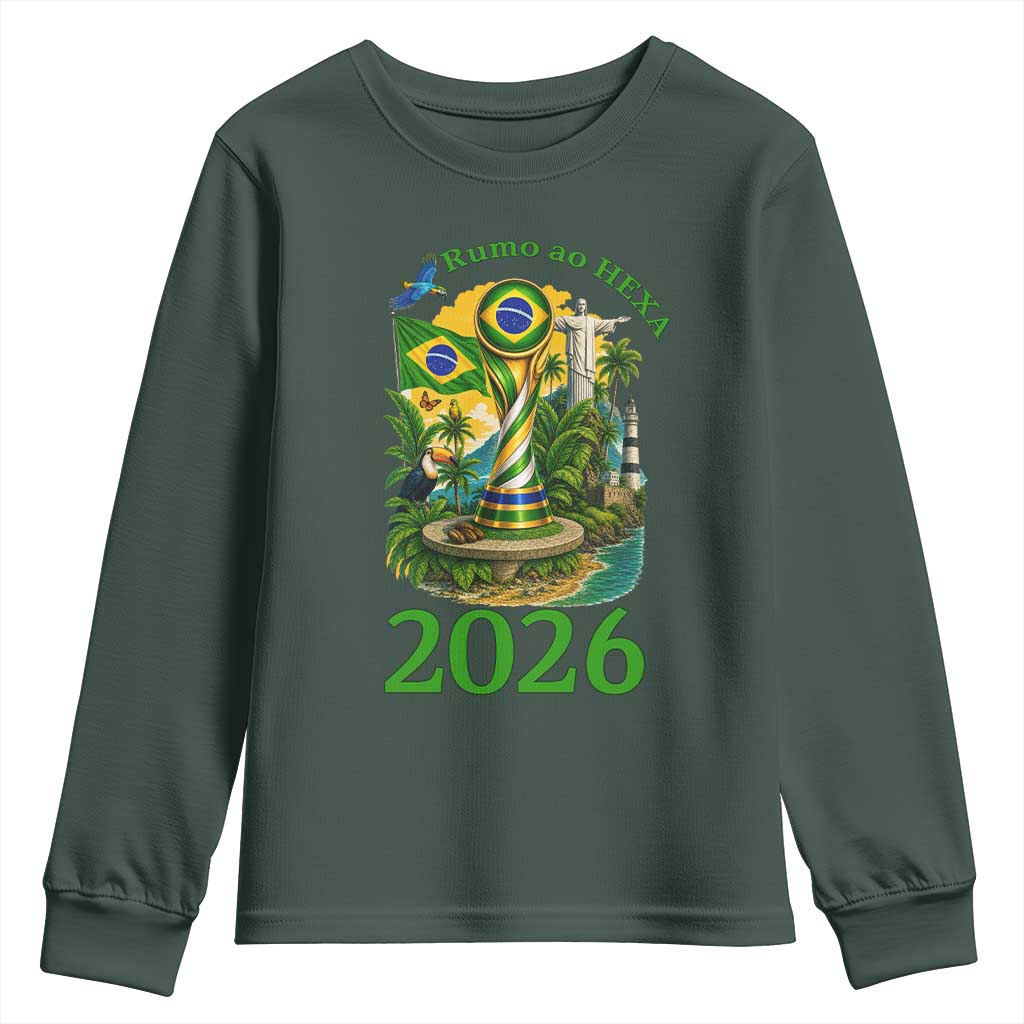 Rumo Ao Hexa Youth Sweatshirt Brazil Soccer Fan 2026 Graphic