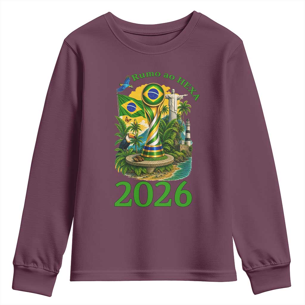 Rumo Ao Hexa Youth Sweatshirt Brazil Soccer Fan 2026 Graphic