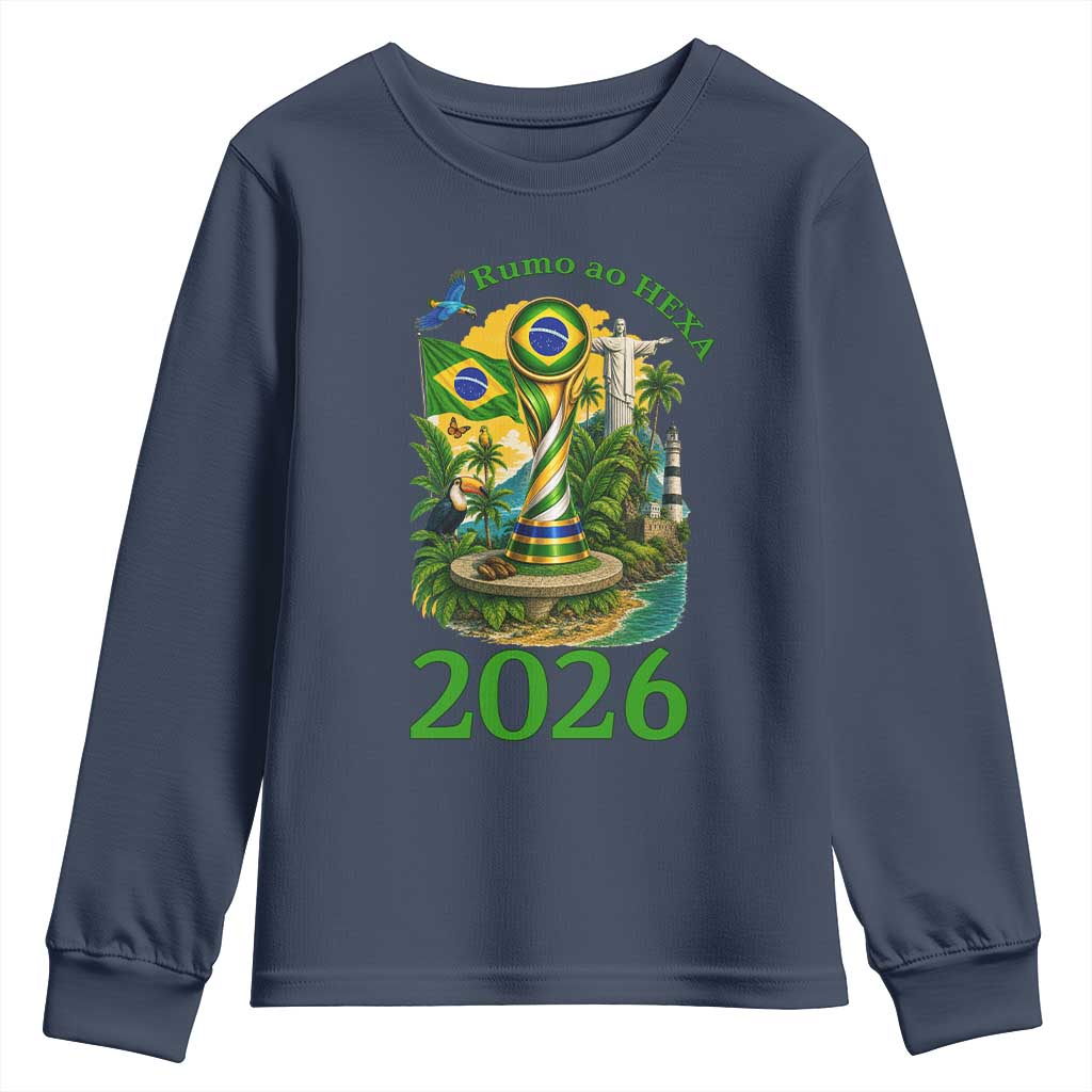 Rumo Ao Hexa Youth Sweatshirt Brazil Soccer Fan 2026 Graphic