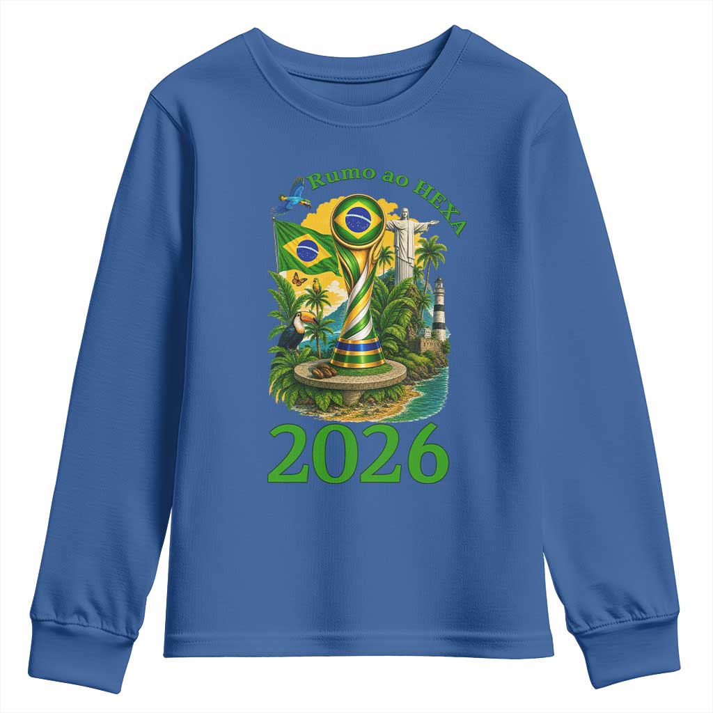 Rumo Ao Hexa Youth Sweatshirt Brazil Soccer Fan 2026 Graphic