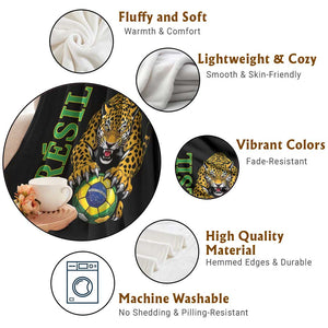 Brazil Soccer Jaguar Throw Blanket Football Supporter Gift