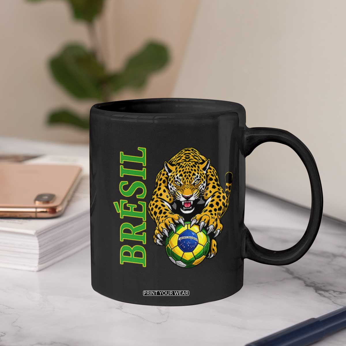 Brazil Soccer Jaguar Coffee Mug Football Supporter Gift