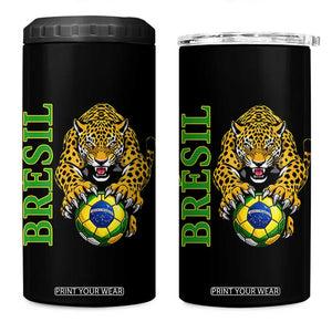 Brazil Soccer Jaguar 4 in 1 Can Cooler Tumbler Football Supporter Gift