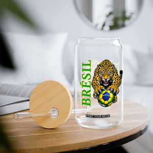 Brazil Soccer Jaguar Glass Can Football Supporter Gift