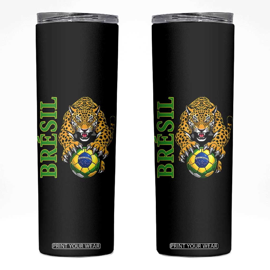Brazil Soccer Jaguar Skinny Tumbler Football Supporter Gift