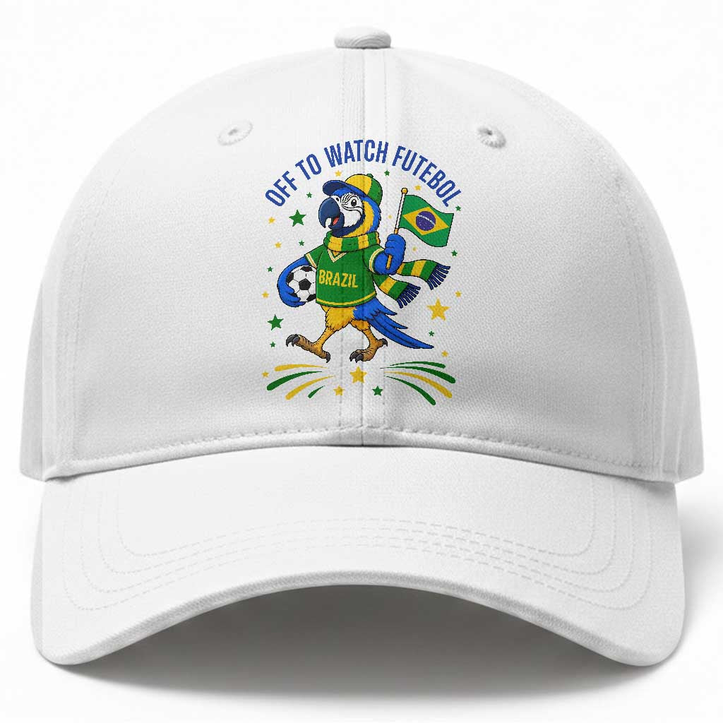 Off To Watch Futebol Baseball Cap Funny Brazil Macaw Soccer Fan