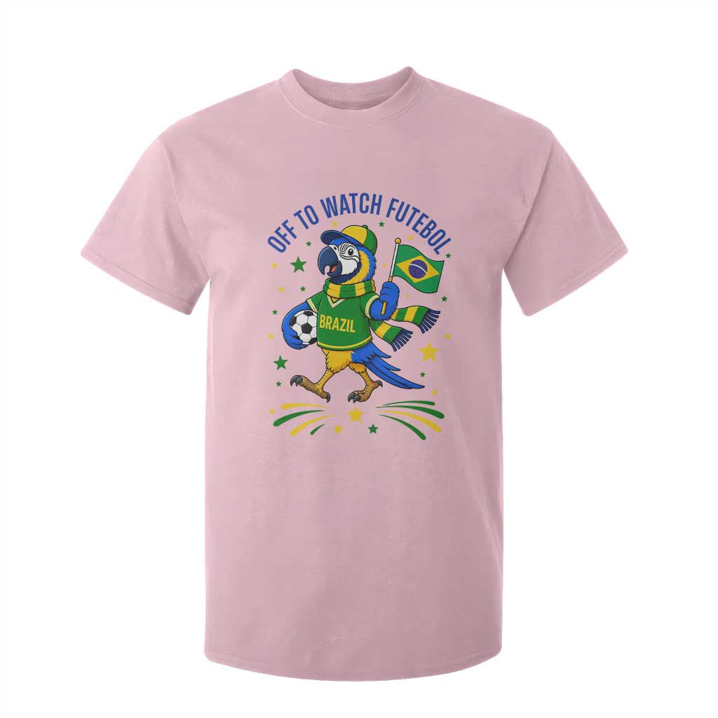 Off To Watch Futebol T Shirt For Kid Funny Brazil Macaw Soccer Fan