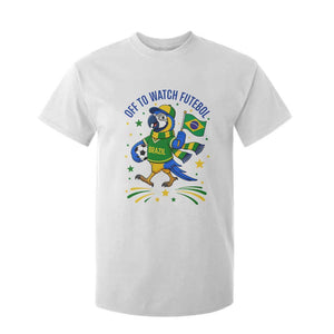 Off To Watch Futebol T Shirt For Kid Funny Brazil Macaw Soccer Fan